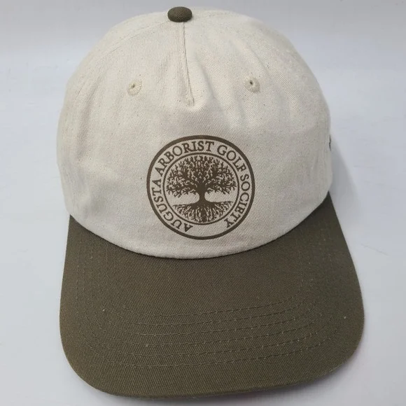 Devereux Golf Hat Snapback Beige Green Augusta Arborist Golf Society Logo Men - Picture 1 of 14